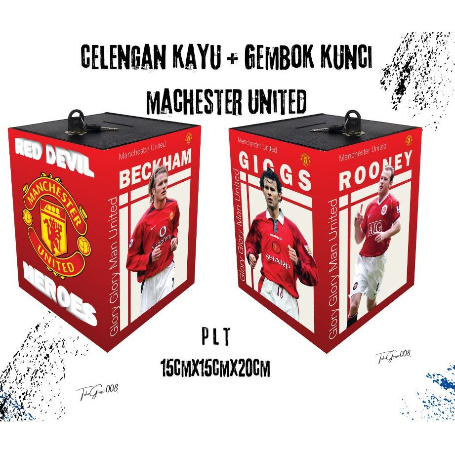Celengan Kunci Gembok Motif Club Bola Keren Karakter Tim Sepak Bola Celengan Machester United Celeng