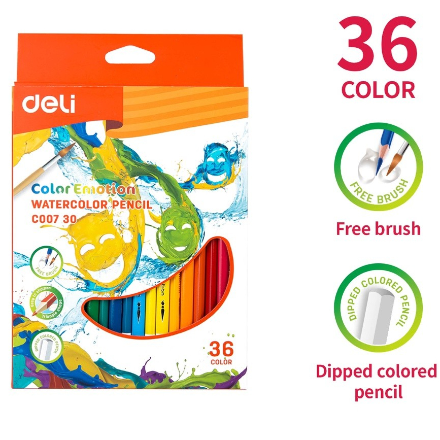 

Deli Pensil Warna Air / Watercolor Pencil Painting 36 warna EC00730
