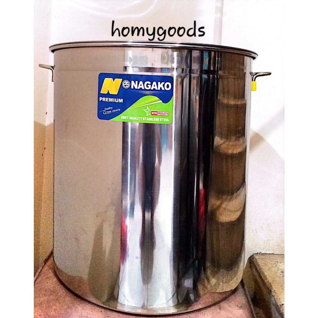 NAGAKO Panci stockpot stainless steel + tutup 70 liter 60 cm JUMBO