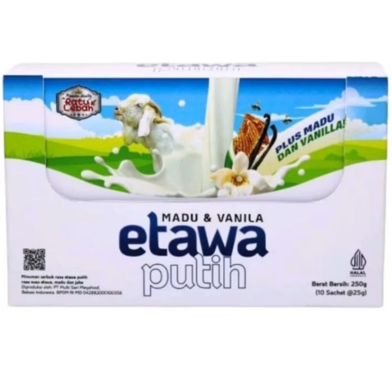 

Susu Kambing Etawa Putih | Bubuk Plus_Madu Ratu-Lebah Isi10 Shacet Original