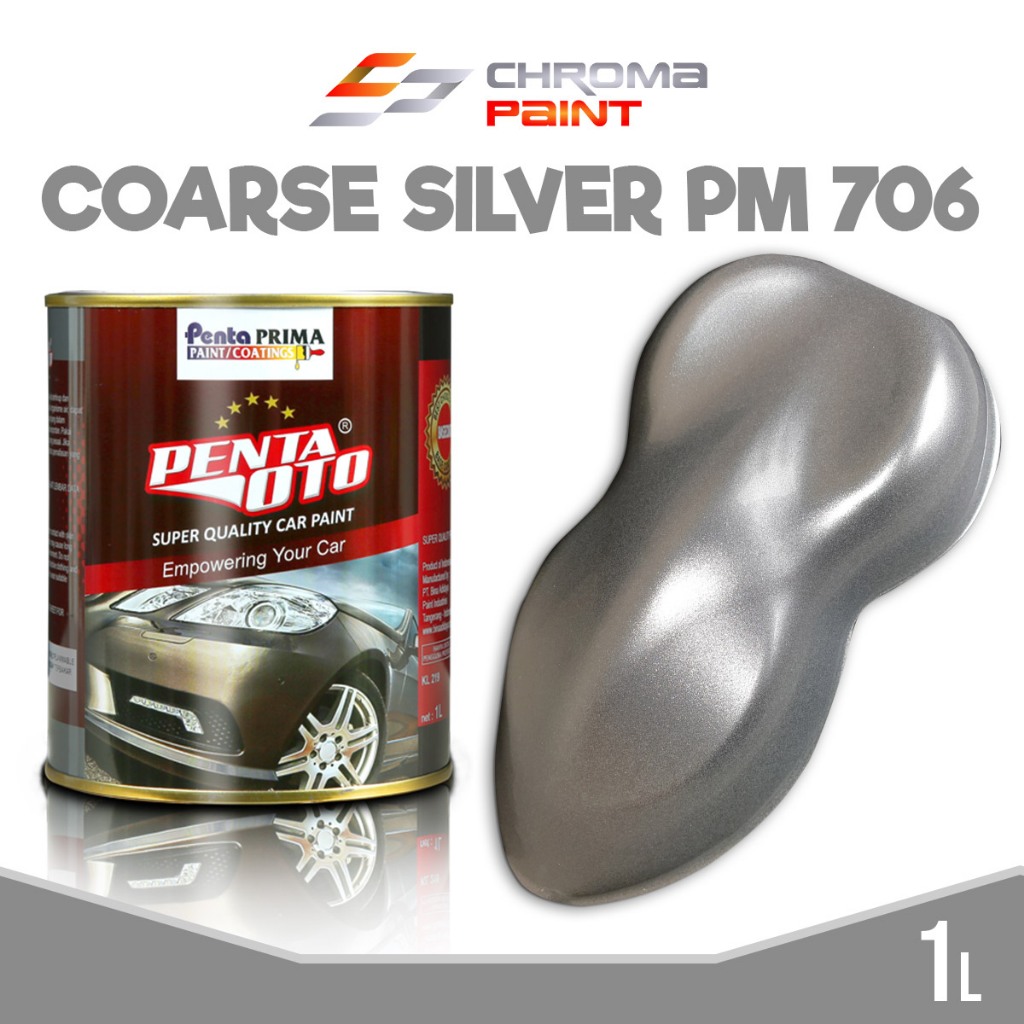 Cat PU - Penta OTO Coarse Silver PM 706 - Cat Polyurethane Warna Silver Metallic / Warna Dasar Candy