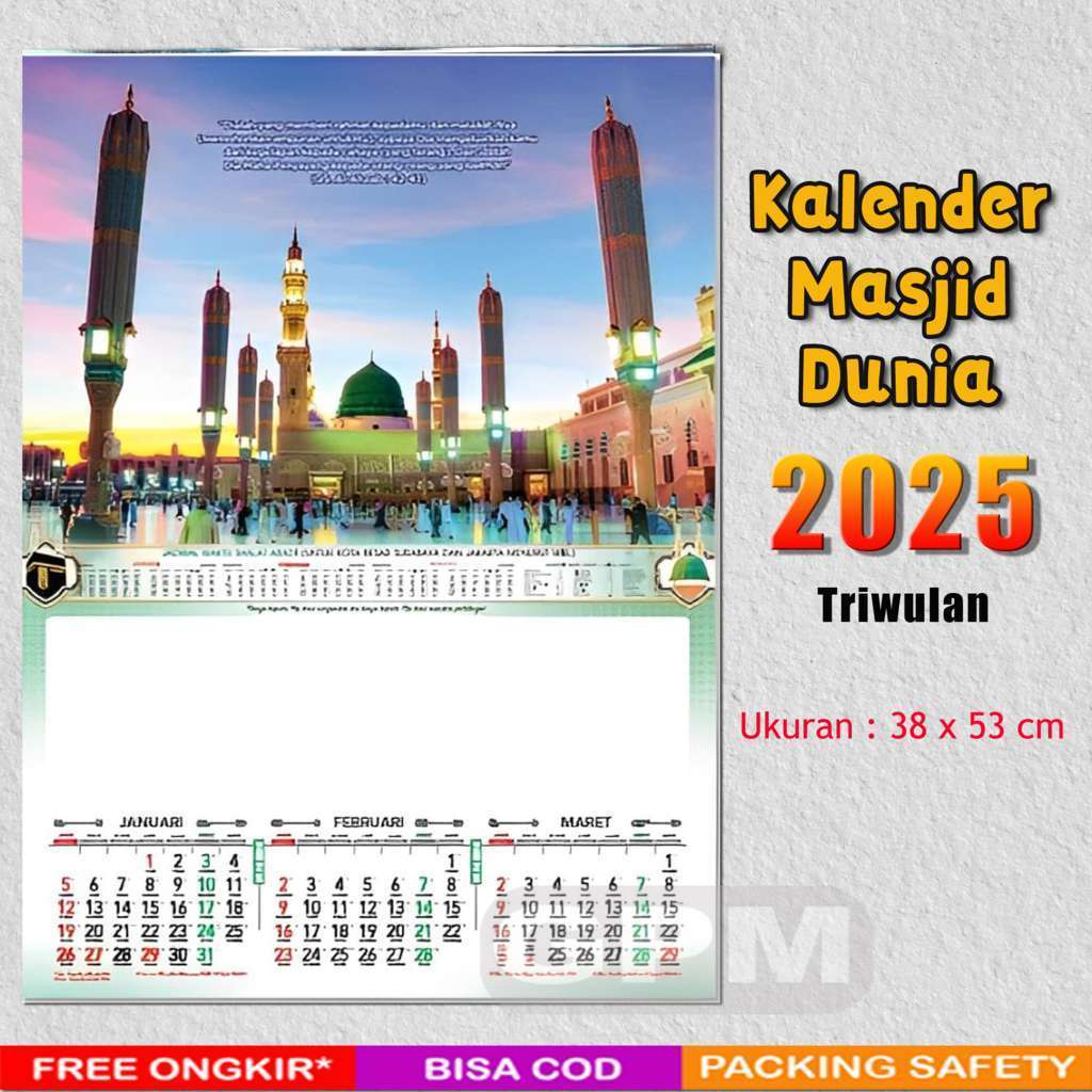 

Kalender Dinding 2025 | Ukuran besar | Masjid, Pemandangan, Kaligrafi, Regional dan Anak Muslim