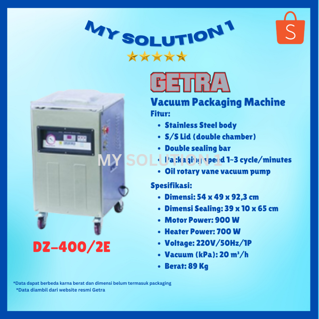 Getra DZ-400/2E Vacuum Packaging | DZ400/2E