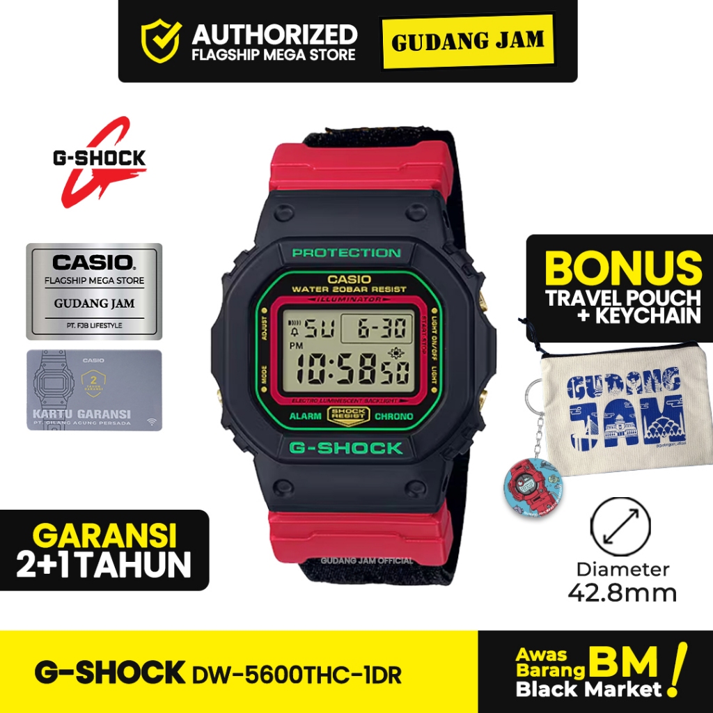 Jam Tangan G-Shock DW-5600THC-1DR DW-5600THC DW-5600 DW5600THC DW 5600THC