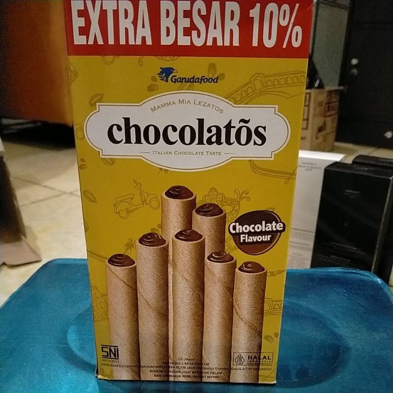 

WAFER ROLL CHOCOLATOS COKLAT 14G+1.4G ISI 24 ,PER BOX