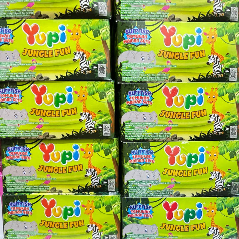 

Yupi Jungel Fun harga per 1 Box isi 24pcs @144gr