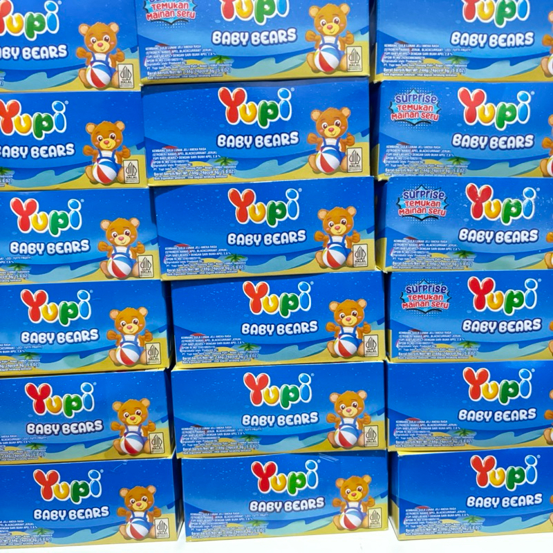 

Yupi Baby Bear harga per 1 Box isi 24pcs @144gr