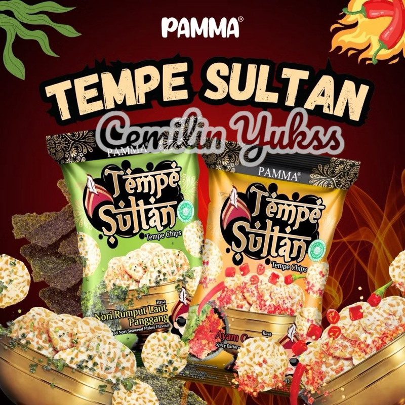 

Pamma Keripik Tempe Sultan Ayam Geprek Pamma 60g Keripik Tempe Nori Panggang 60g