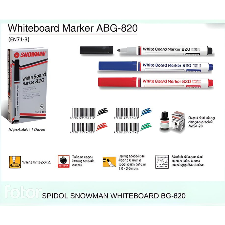 

Spidol Whiteboard Snowman BG-820 (Per Satuan)
