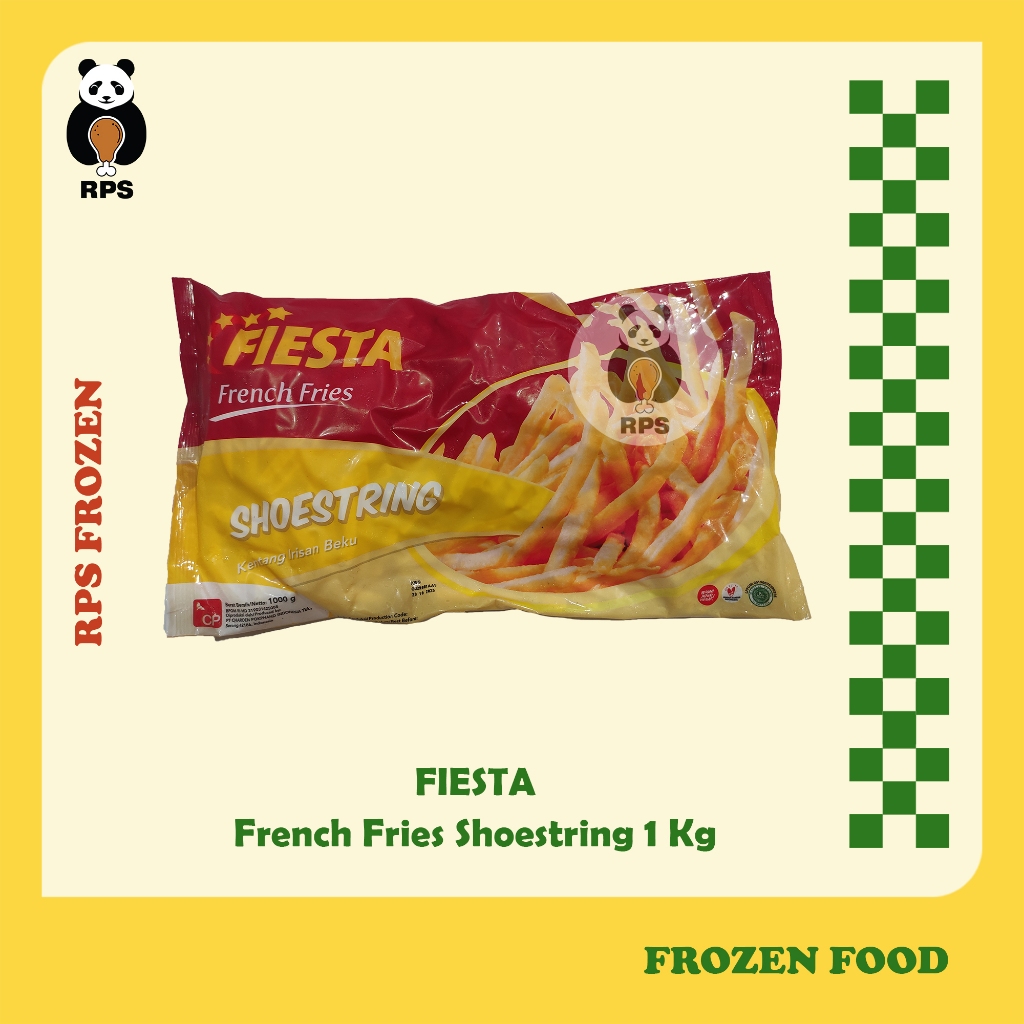 

Fiesta French Fries Shoestring Cut Kemasan 1000gr/1Kg , Kentang Goreng Fiesta