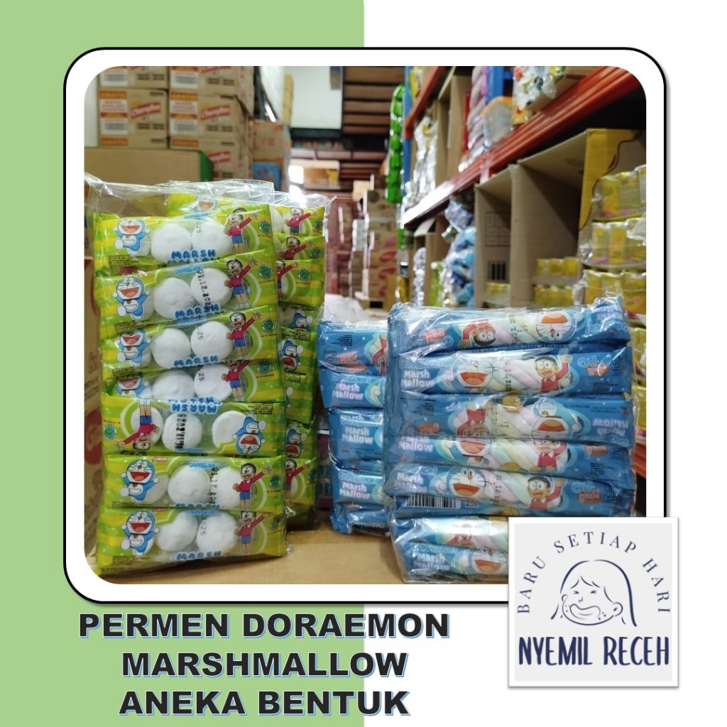 

Permen Doraemon Marshmallow Kepang dan Bulat isi 20 pcs