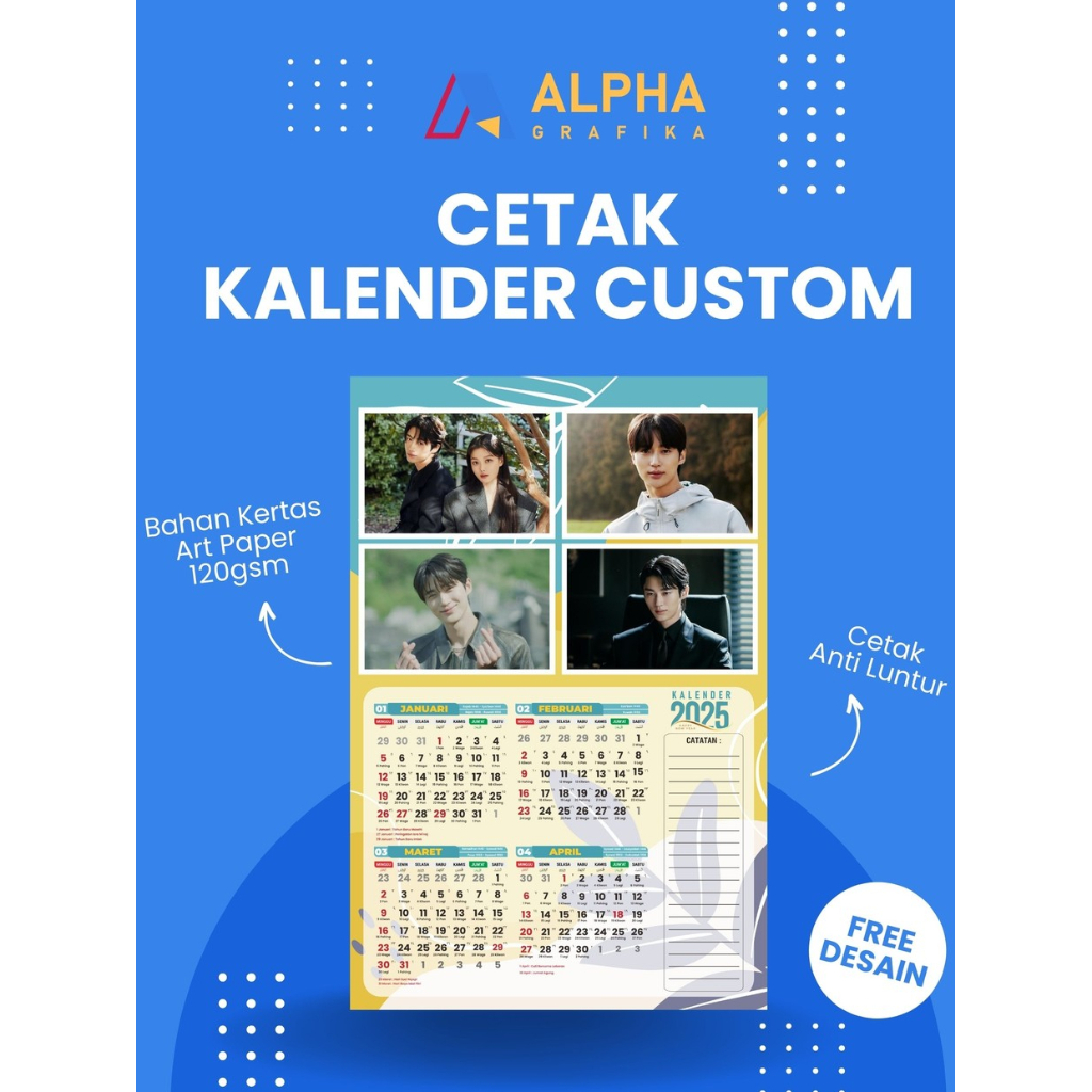 

(BISA BELI SATUAN) KALENDER DINDING CUSTOM FOTO 2025