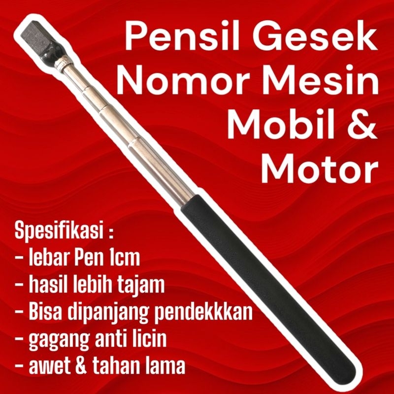 

Pensil Gesek Alat Gesek Nomor Rangka Mesin Kendaraan Mobil dan Motor Stick Stik