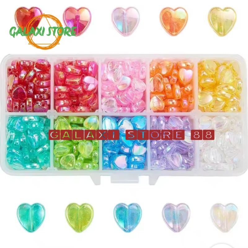 MANIK MANIK AKRILIK LOVE WARNA BAHAN KERAJINAN