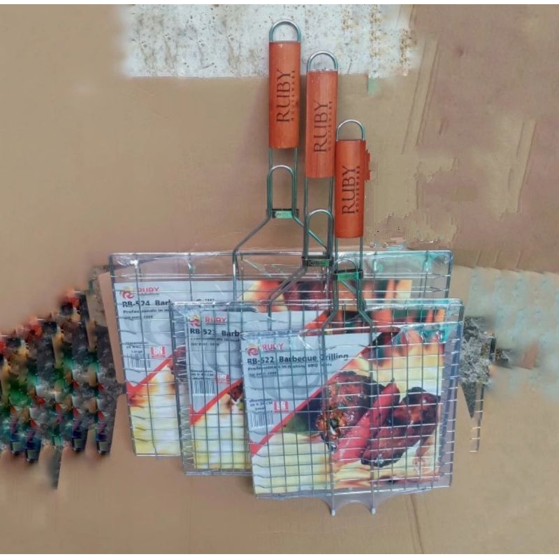 Jepitan Bakar ikan Ruby/ Jepitan Bakaran Stainless Tebal Ruby/ Jepitan Bakar ayam/ Capital Bakar Rub