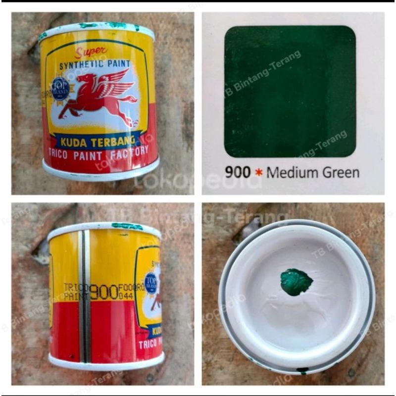 

Kuda Terbang 100 ml Medium Green 900 Cat Minyak Besi Kayu Ukuran Kecil