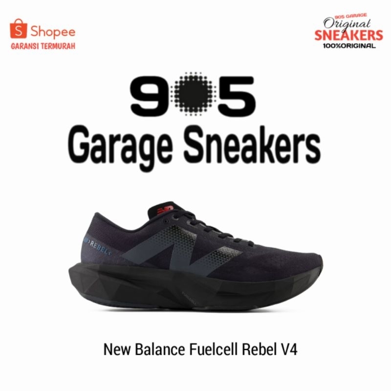 Sepatu New Balance Fuelcell Rebel V4 Black Magnet Original