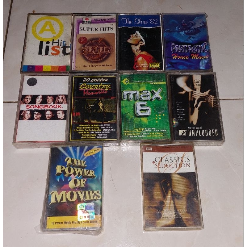 kaset pita HIT LIST / SUPER HITS / THE SLOW '82 / FANTASTIC HOUSE MUSIC / SONGBOOK / 20 GOLDEN COUNT