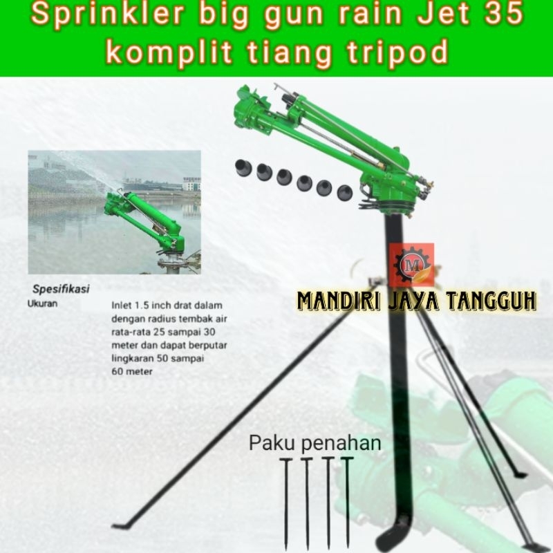 Sprinkler big gun rain Jet 35 | Sprinkler big gun Green jet 35 + Tiang tripod