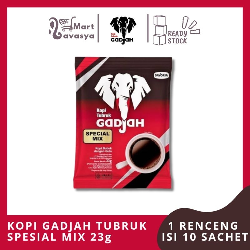 

KOPI GADJAH TUBRUK SPESIAL MIX 23g - 1 RENCENG ISI 10 SACHET - KOTA BANDUNG - LAVASYA MART