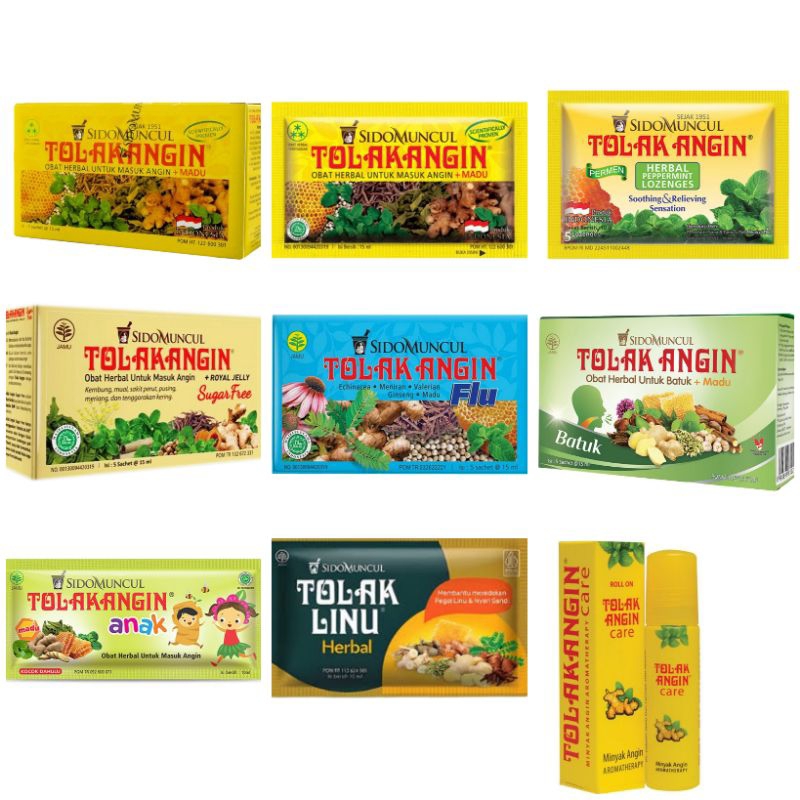 SidoMuncul Jamu Tolak Angin Linu + madu Bebas gula anak permen flu batuk permen