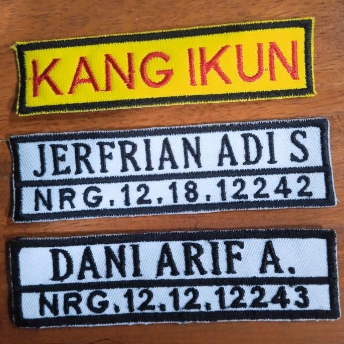 bet bordir nama SATPAM BANSER SPBU MAHASISWA DOKTER PERAWAT