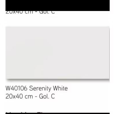 Roman Keramik W40106 Serenity White 20x40/ Keramik Putih Polos Kilap