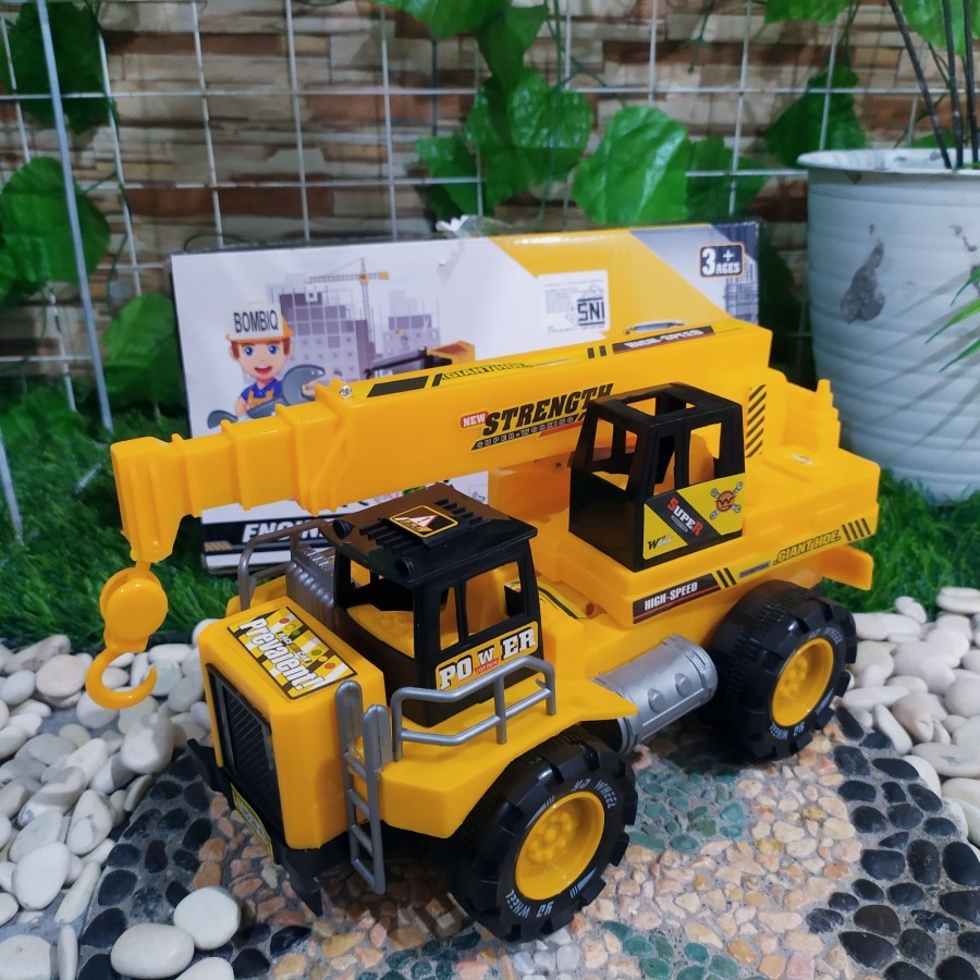 Mainan Truk Crane HUINA kontruksi anak murah - miniatur truck crane