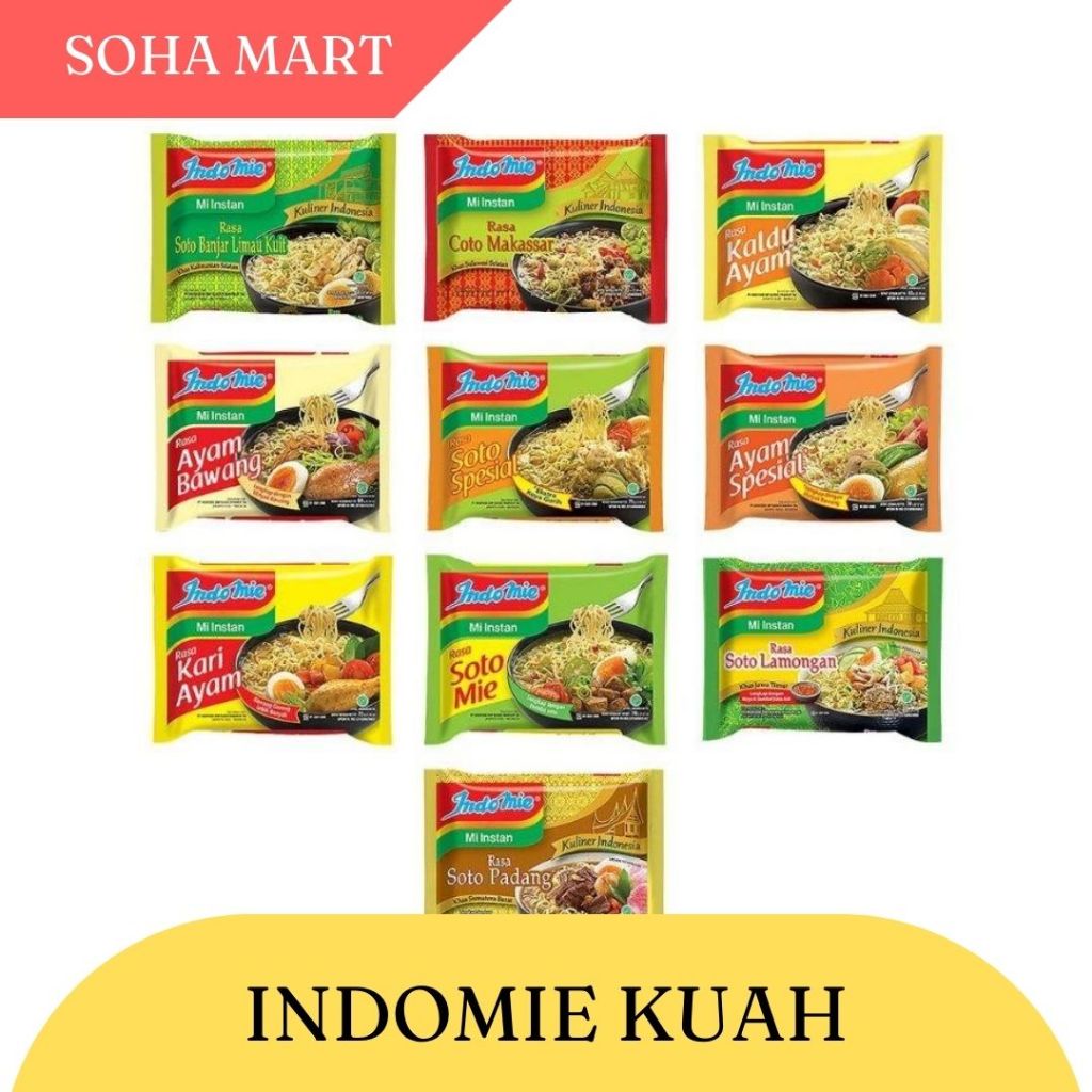 

Soha Mart Indomie Kuah berbagai varian rasa