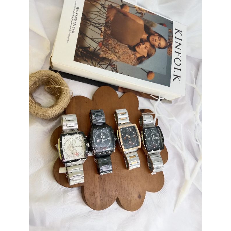 Jam tangan pria merk HALEI Stainless Steel Original