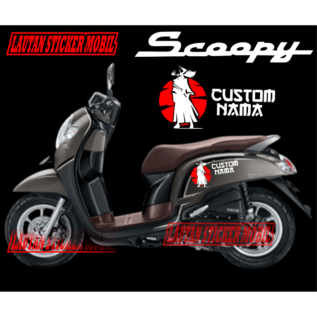 cutting sticker montor honda scoopy samurai variasi stiker striping scoopy tulisan custom
