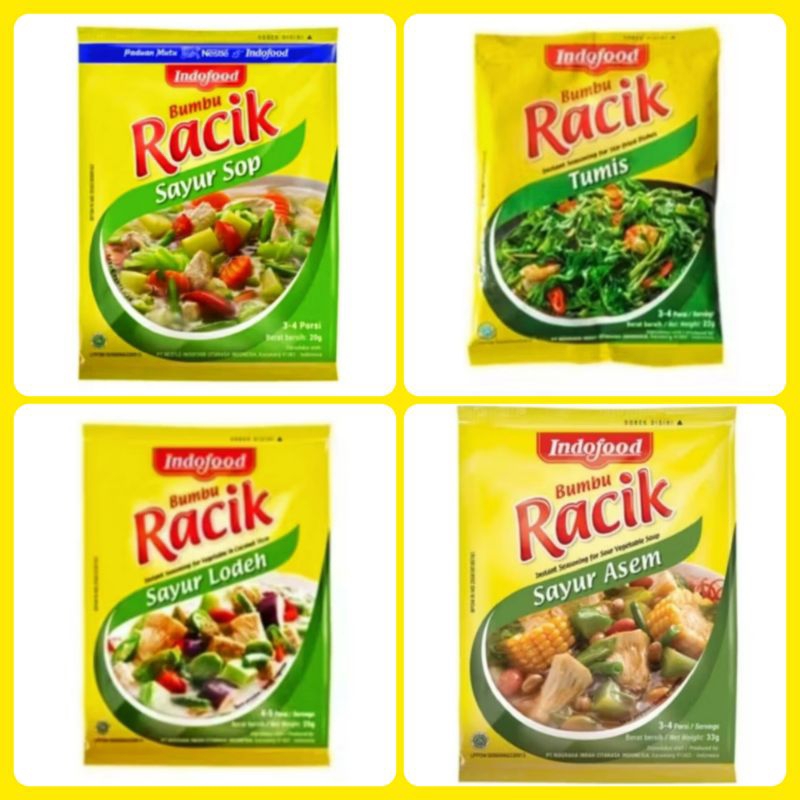 

Bumbu Racik Instan Sayur Lodeh, Sayur Sop, Sayur Asem, Sayur Tumis