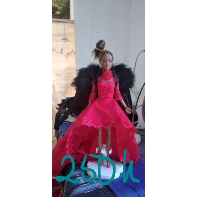 angel barbie doll, boneka barbie makaikat ,baju buatan rumah,bersayap.