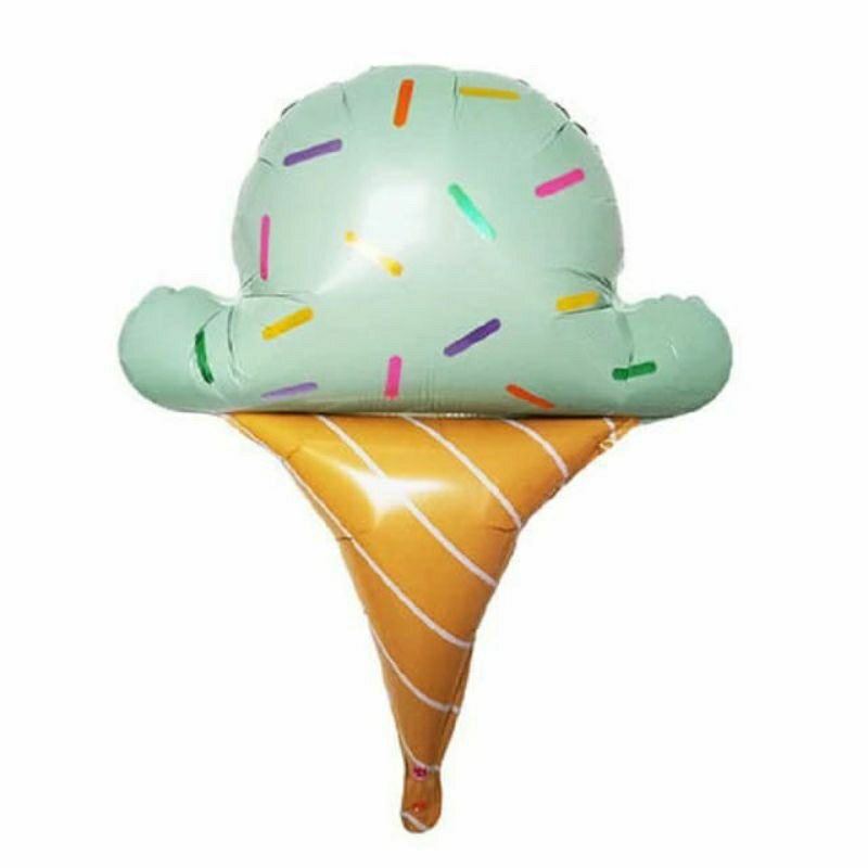 Balon foil karakter ice cream mini cone es krim dessert makanan penutup kecil balloon baloon hiasan 