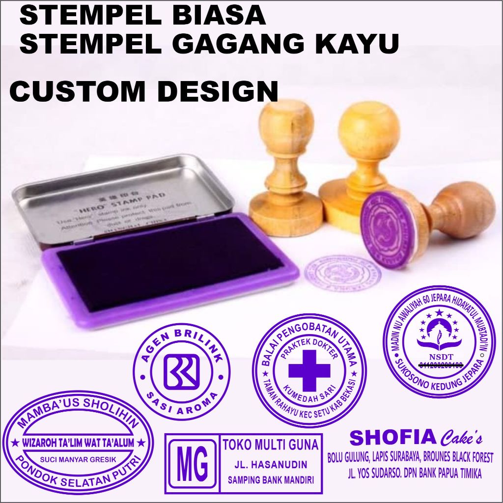 

Stempel Biasa Stempel Runaflek Stempel Gagang Kayu