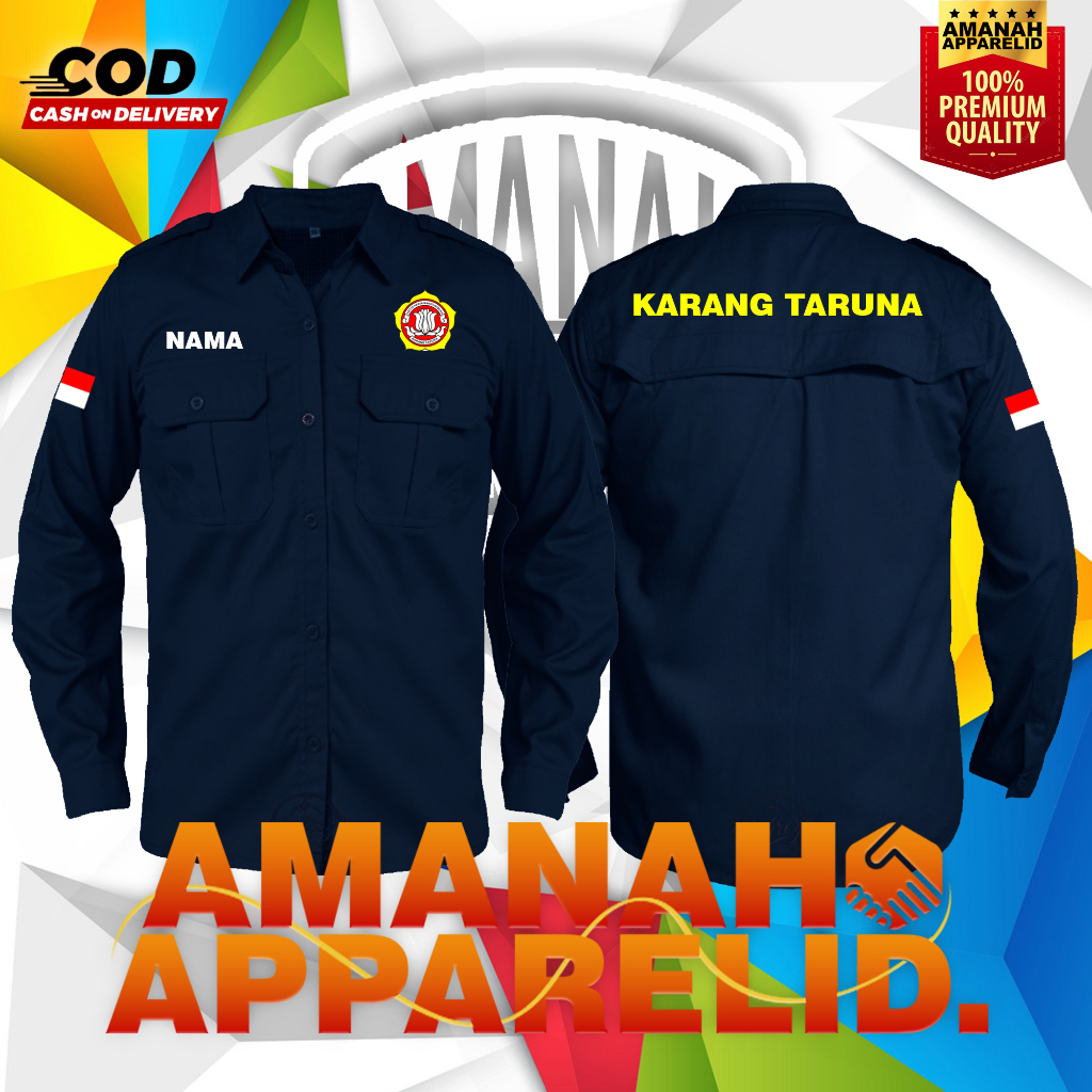 KEMEJA PDL KARANG TARUNA/KEMEJA PDL KARANG TARUNA HIJAU ARMY/KEMEJA PDL PANJANG HIJAU ARMY
