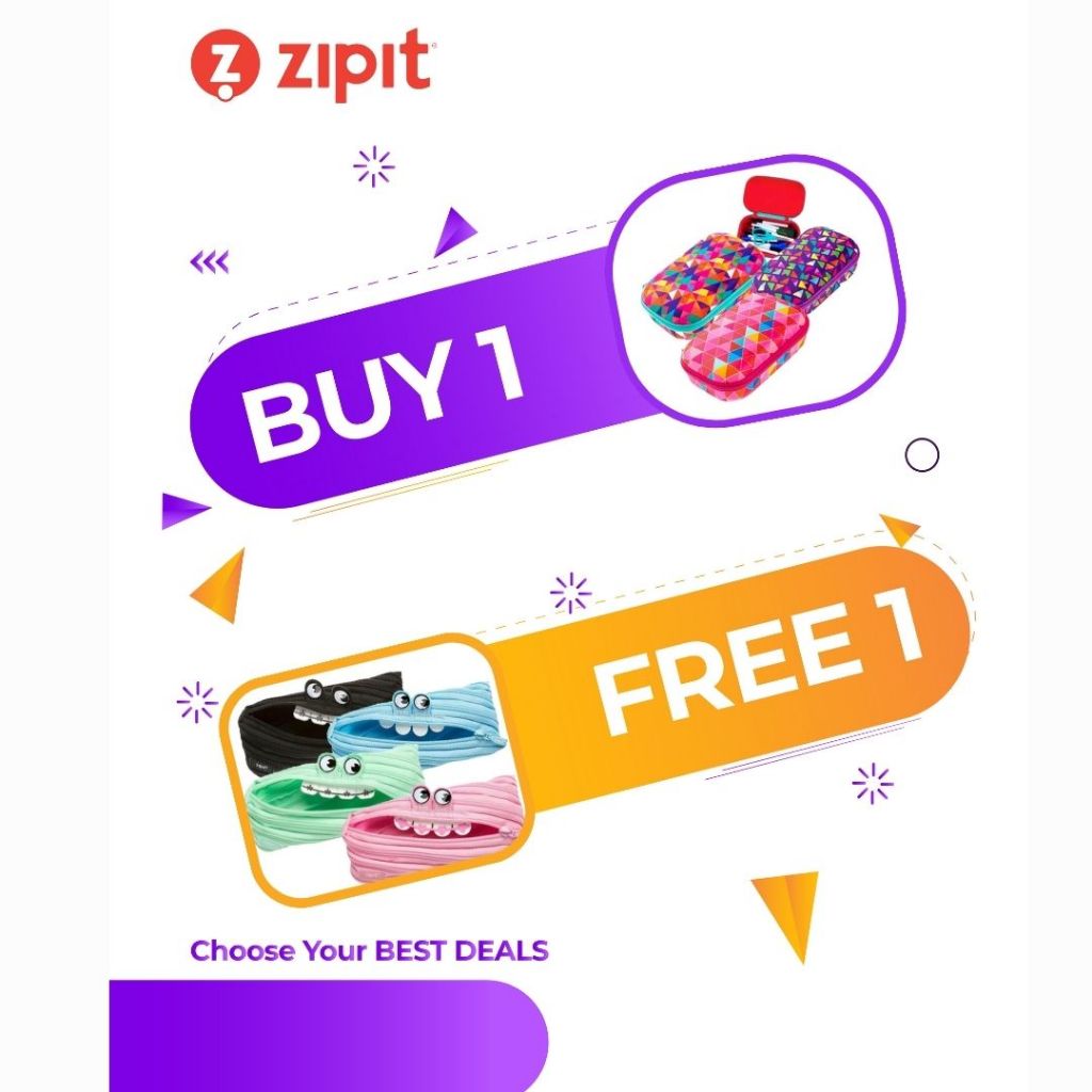 

[B1G1] Zipit Colorz Storage Box - Colorful + Zipit Gorge Monster Pouch