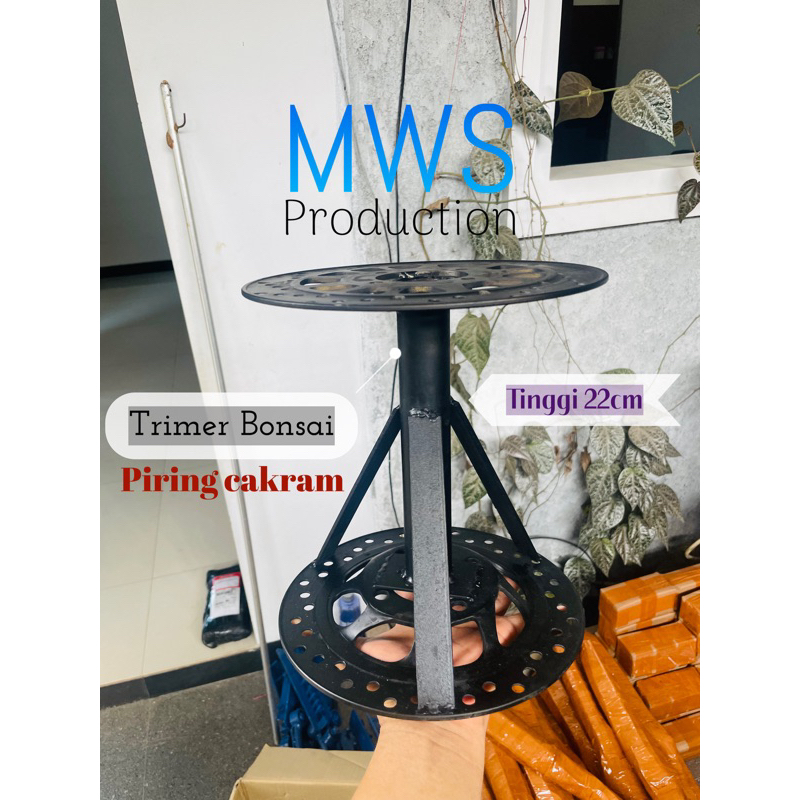 Trimer bonsai double cakram tinggi 22cm (high Quality ) / meja display / meja putar