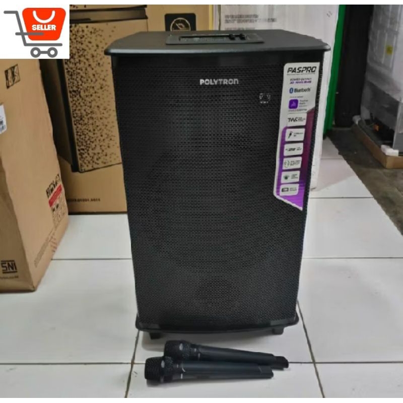 Speaker portabel POLYTRON PASPRO12F6 mic free 2 mic wireles