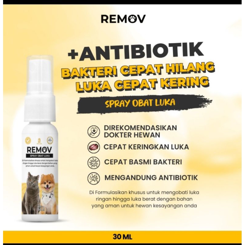 Remov Spray Obat Luka + Antibiotik Baktari Cepat Hilang