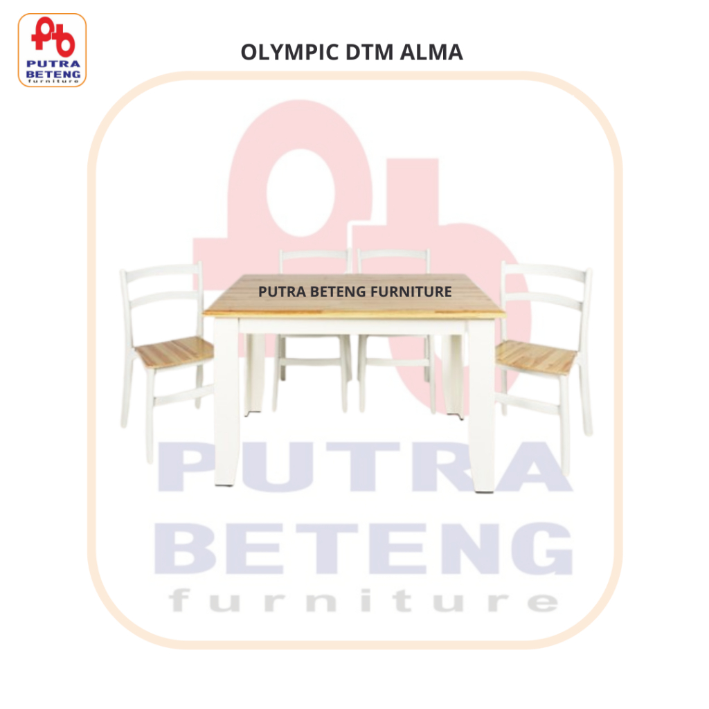 Set Meja Makan 4 Kursi Olympic DTM Alma
