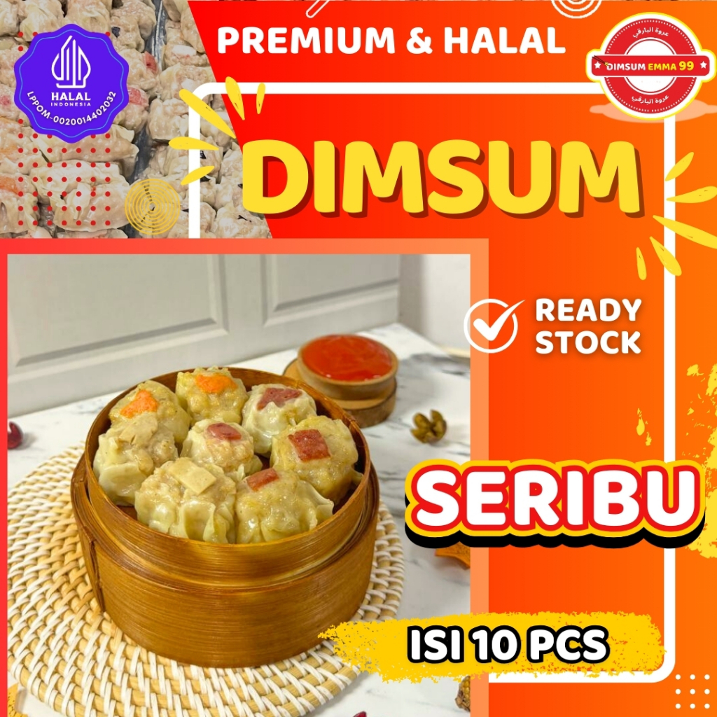 

Dimsum Seribuan isi 10 Pcs Frozen Free Saus Merah Halal & Nikmat Kemasan Thinwall/vakum