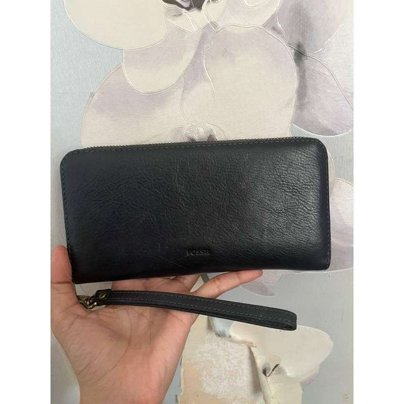 Preloved Fossil Wallet - Women - Midnight Navy