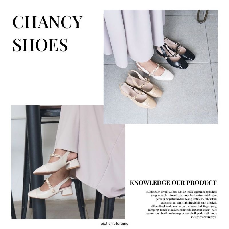 chic fortune sendal tumit tahu impor fashion wanita bs141