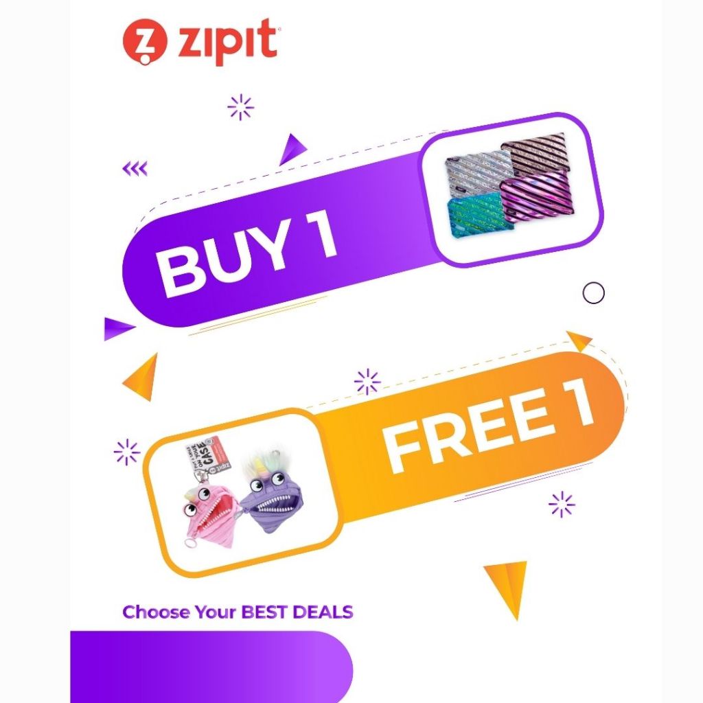 

[B1G1] Zipit Metallic Jumbo Pouch - Hijau + Zipit Unicorn Mini Pouch