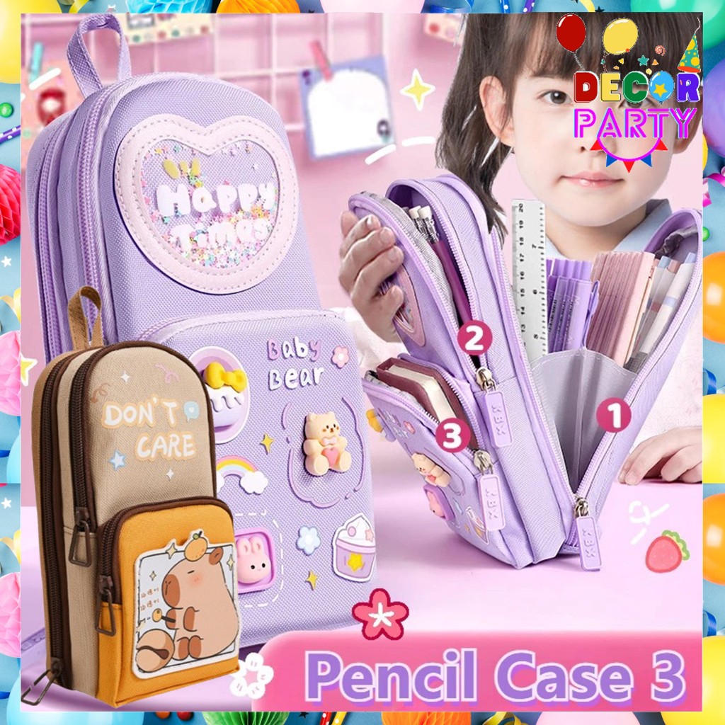 

DP Kotak Pensil 3D Anak Sekolah 6 Sekat Tempat Pensil Lucu Tempat Pensil 3D 3 Resleting Karakter Kartun Kapasitas Besar Kotak Pensil Serbaguna 6 Layers Tempat Alat Tulis Perlengkapan Sekolah 3 Sisi Resleting