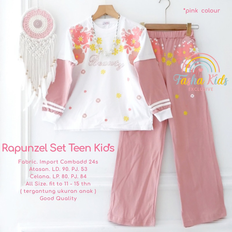 [[ New Arrival ]] Setelan Kaos Anak Remaja Perempuan Rapunzel Isyana Minnie Unicorn Panda Viera Alen