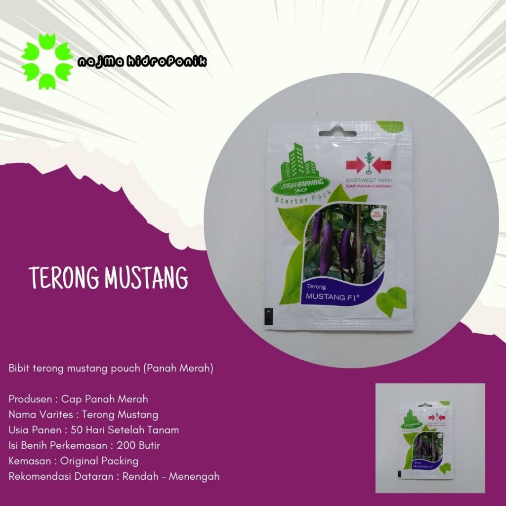 Benih Terong Mustang Pouch (Panah Merah)