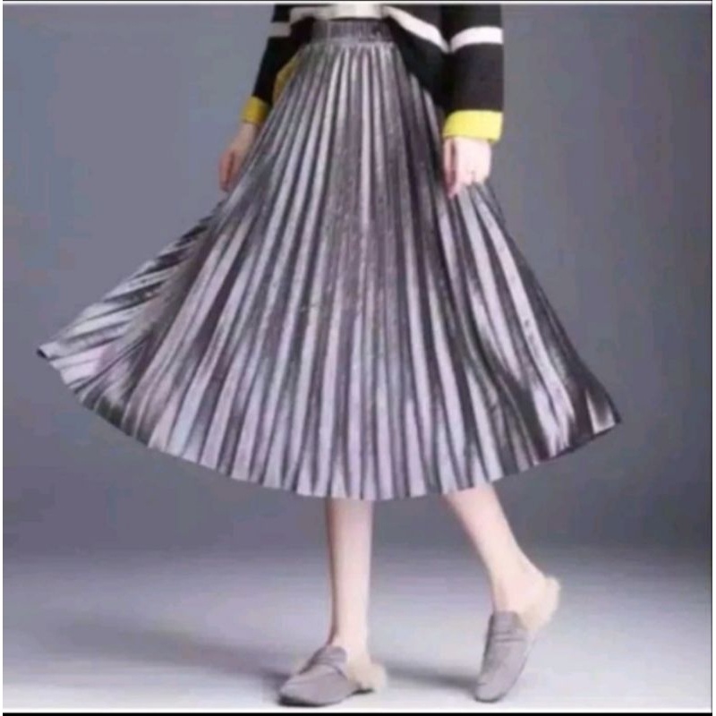 ROK PLISKET BLUDRU VELVET 7/8 PREMIUM / ROK PLISKET BLUDRU PENDEK / ROK BLUDRU VELVET 7/8