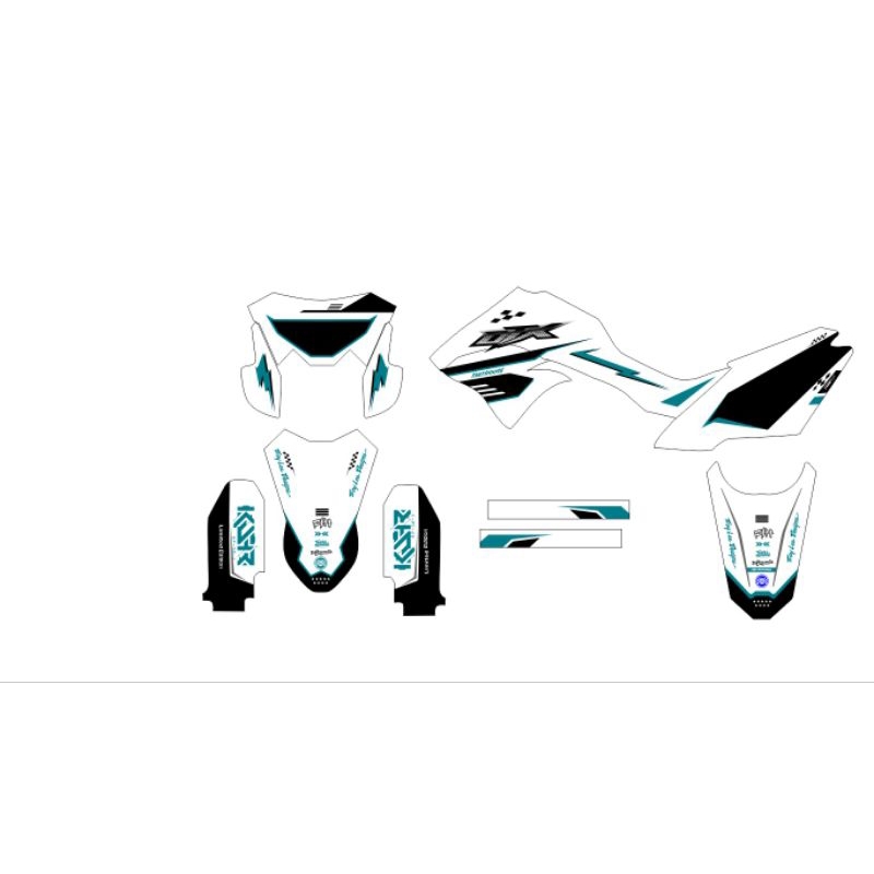 STICKER DECAL KLX DTRACKER 150 PUTIH DESIGN CUSTOM (BISA REQUEST) | stiker decal klx D-Tracker old b